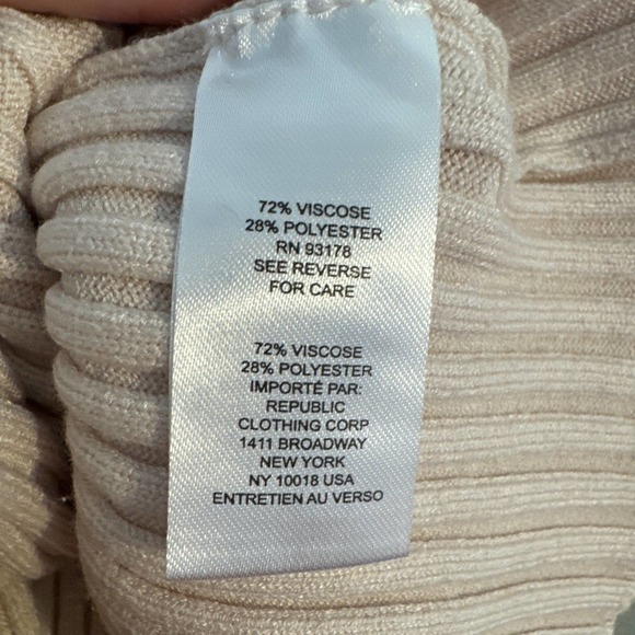 Truth by Republic Cream Ribbed Stretch Mock T Neck Sweater Laser Cut Out Detail - Picture 6 of 10